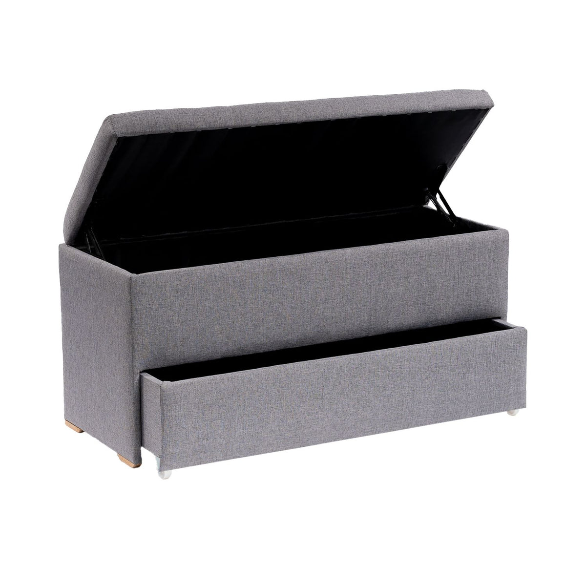 Puff Baul Organizador Zapatero 46x100x40cm Gris