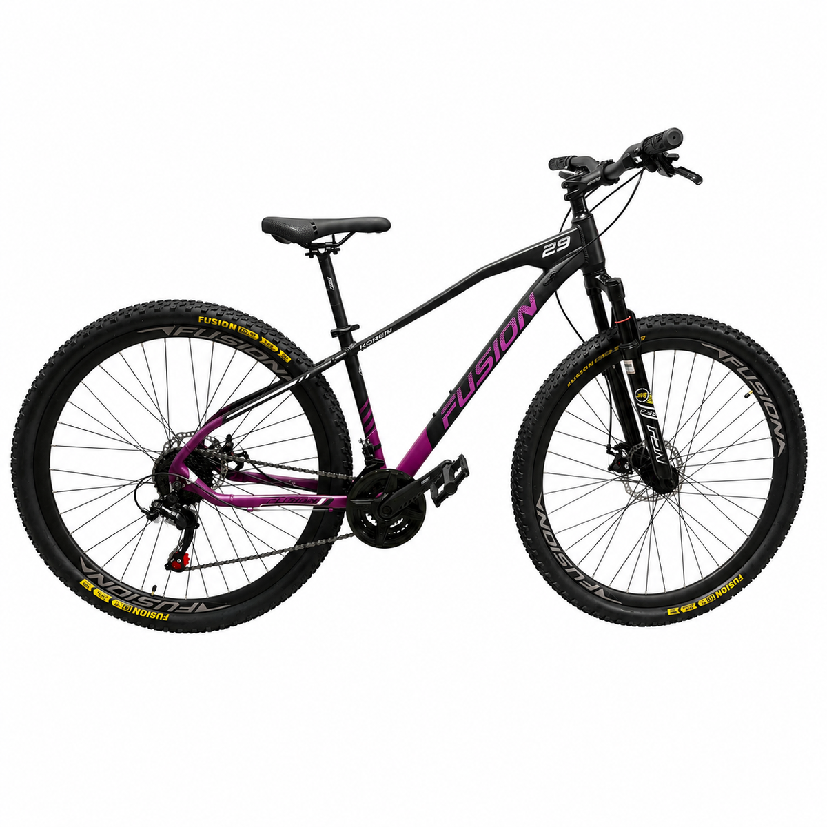 Bicicleta Fusion Korbin Rin 29 Mecanica Negro Morado Talla S