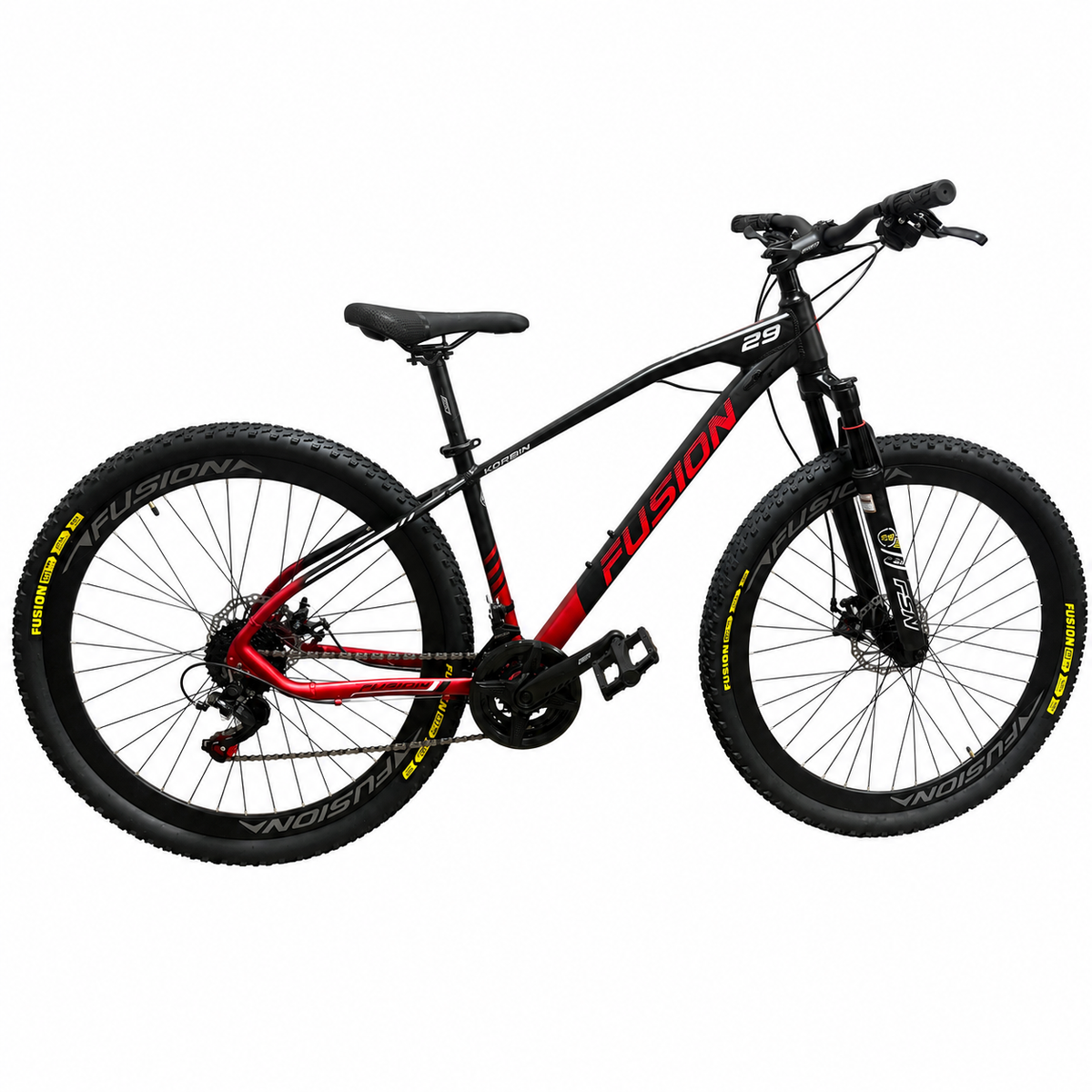 Bicicleta Fusion Korbin Rin 29 Hidraulica Negro Rojo