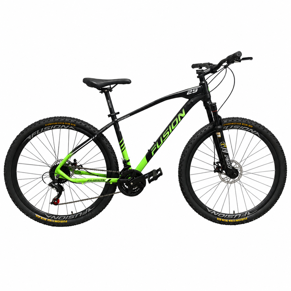 Bicicleta Fusion Korbin Rin 29 Hidraulica Negro Verde