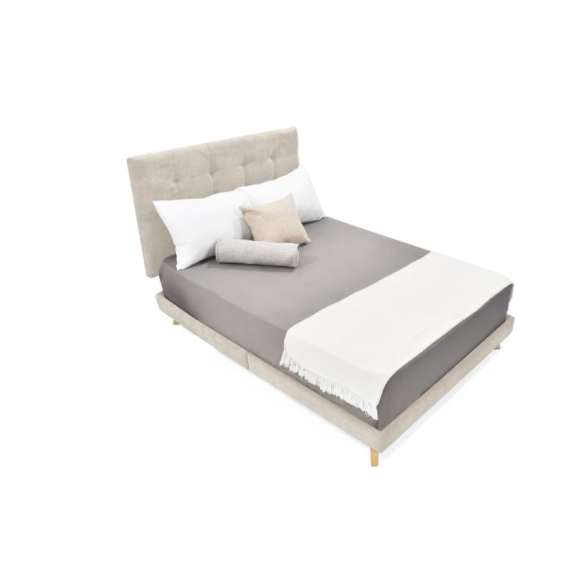 Basecama + Cabecero Verona Semidoble Capitoneado Taupe