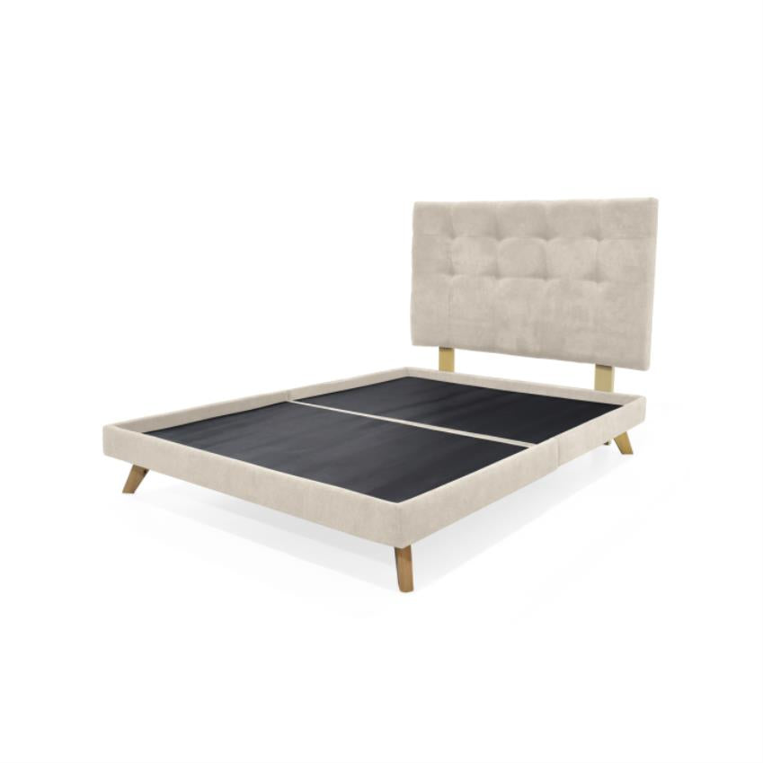 Basecama + Cabecero Verona Semidoble Capitoneado Taupe