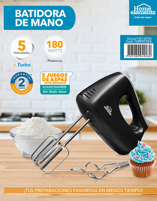 Batidora electrica 5 velocidades mas turbo Home Elements