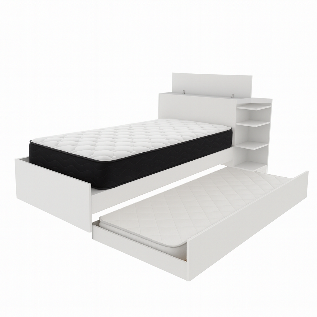 Combo Colchoneta 90 x 1,90 cm + Colchón Plenitud 90 x 1,90 cm + Cama Gea