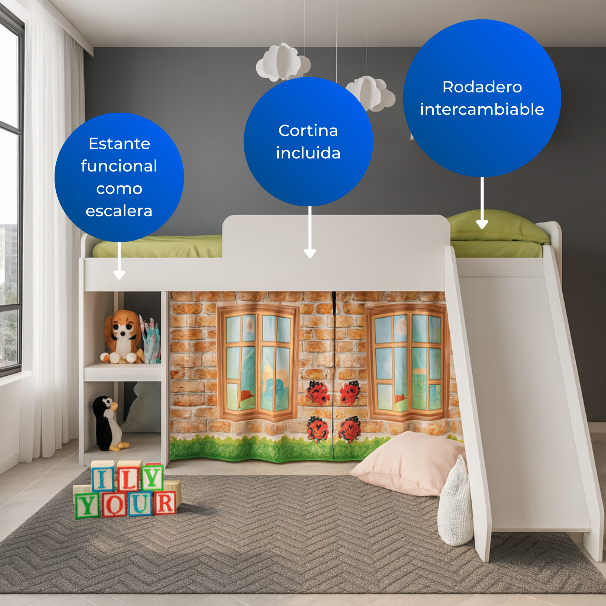 Cama Infantil Playground Blanco
