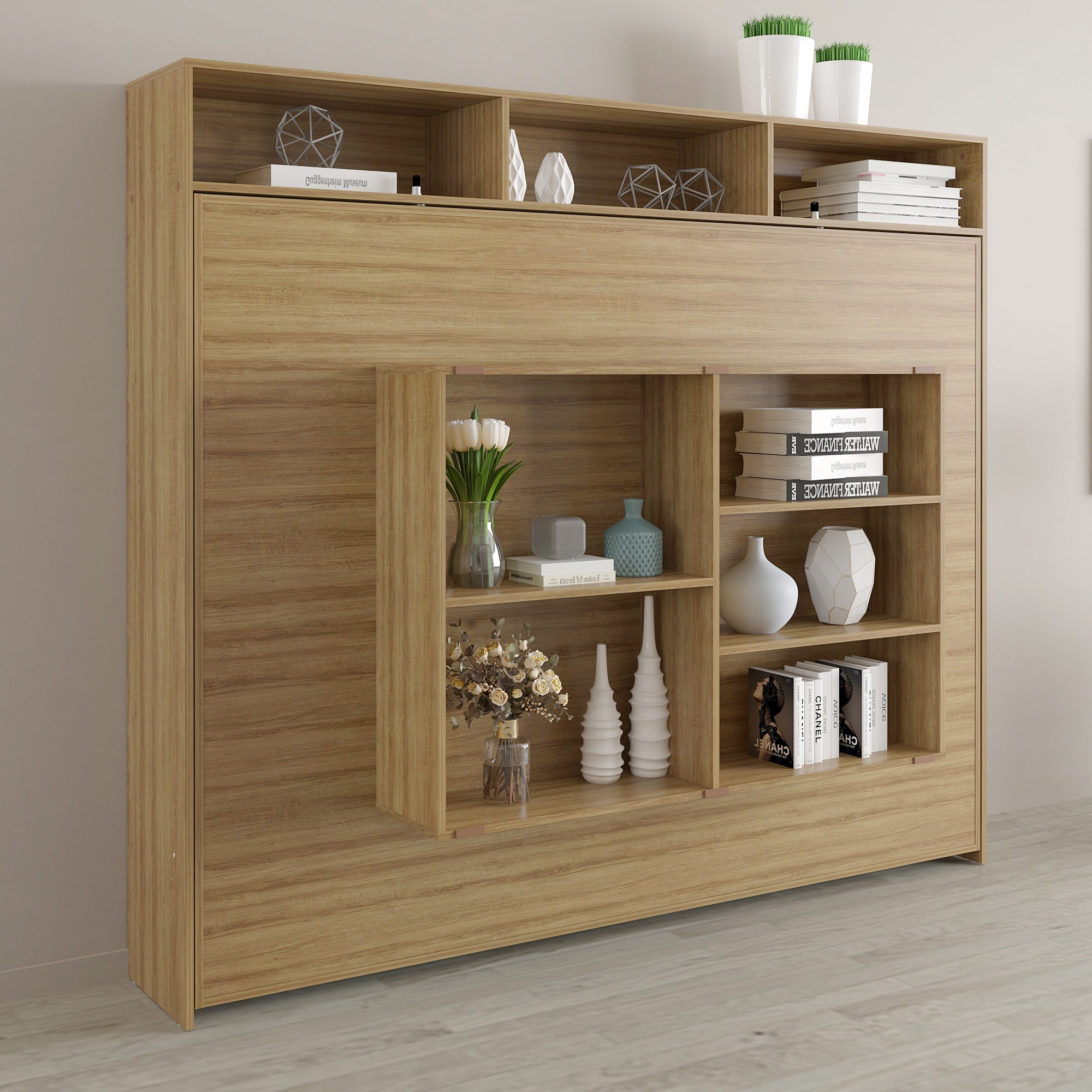 Cama Abatible Doble Ibiza Almendra