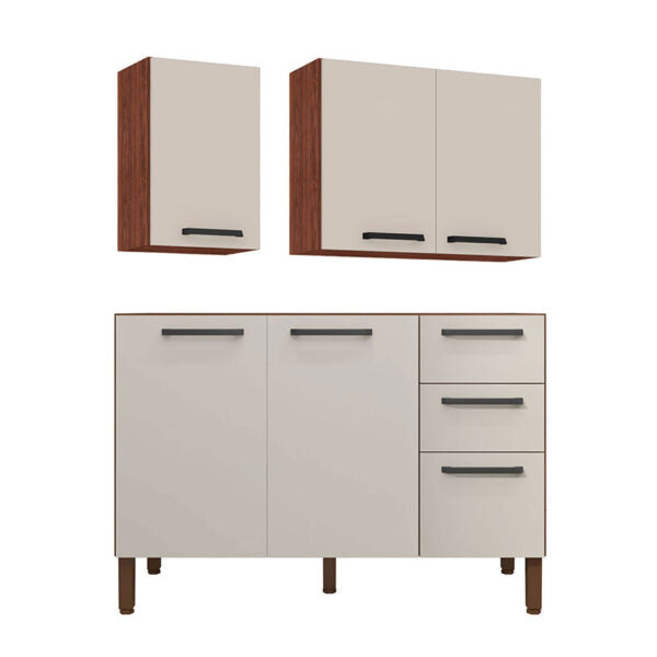 Cocina canna 120cm 6 puertas 2 cajones cafe blanco apagado