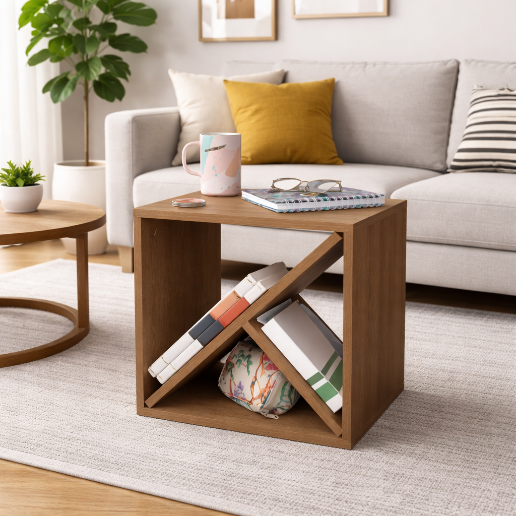 Mesa De Noche Capell Color Marrón