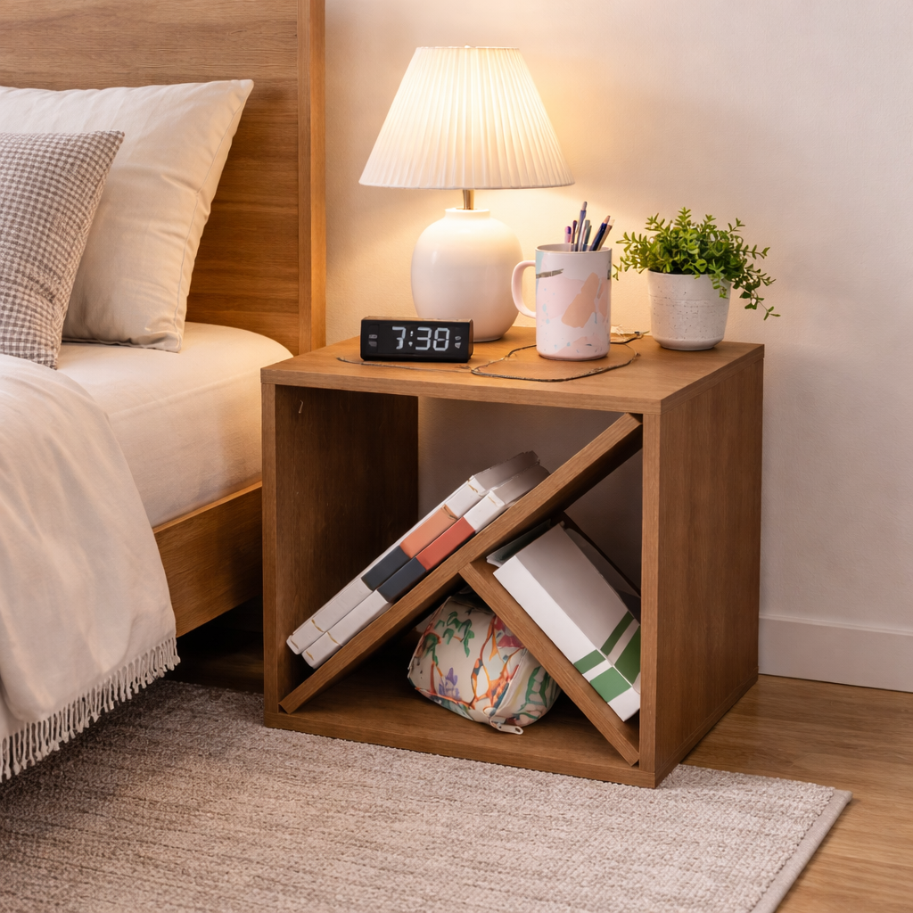 Mesa De Noche Capell Color Marrón