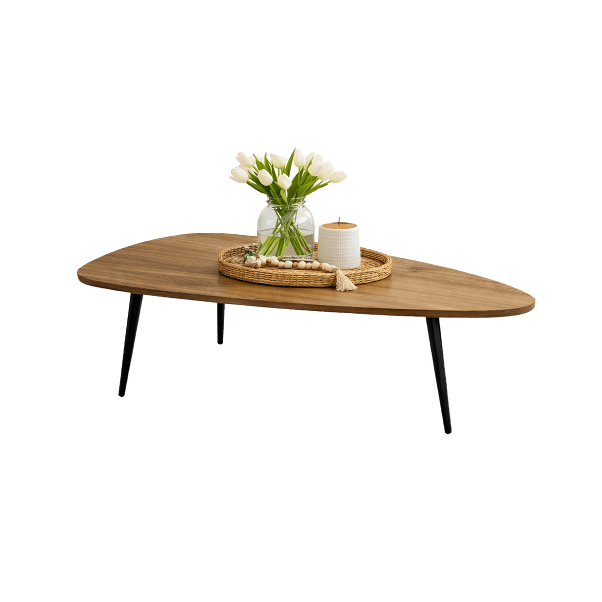 Sala Sofá Boom 72x170x80cm + Mesa Centro Tik Blanco Ovejo/Amaretto