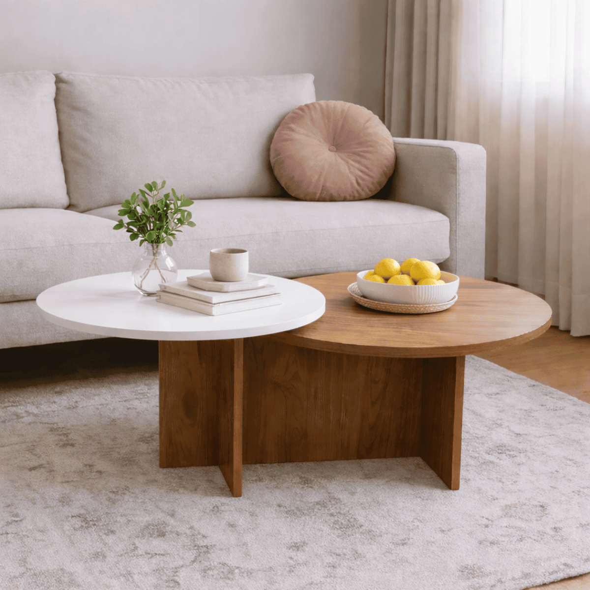 Sala Sofá Boom 72x170x80cm + Mesa Centro Fiji  + Puff Ovejo
