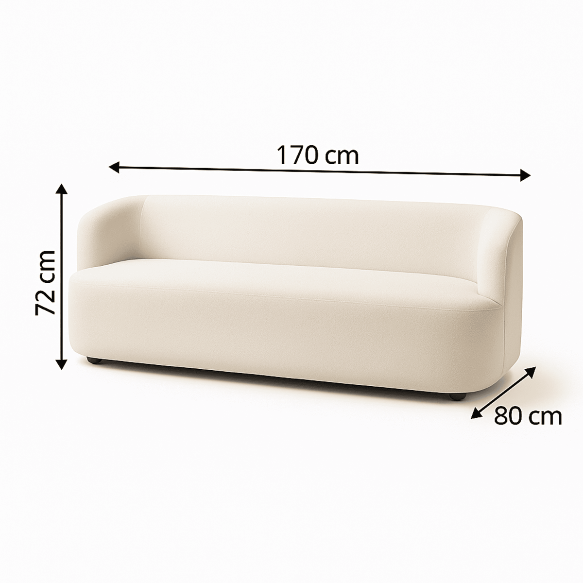 Sala Sofá Boom 72x170x80cm + Mesa Centro Fiji  + Puff Ovejo