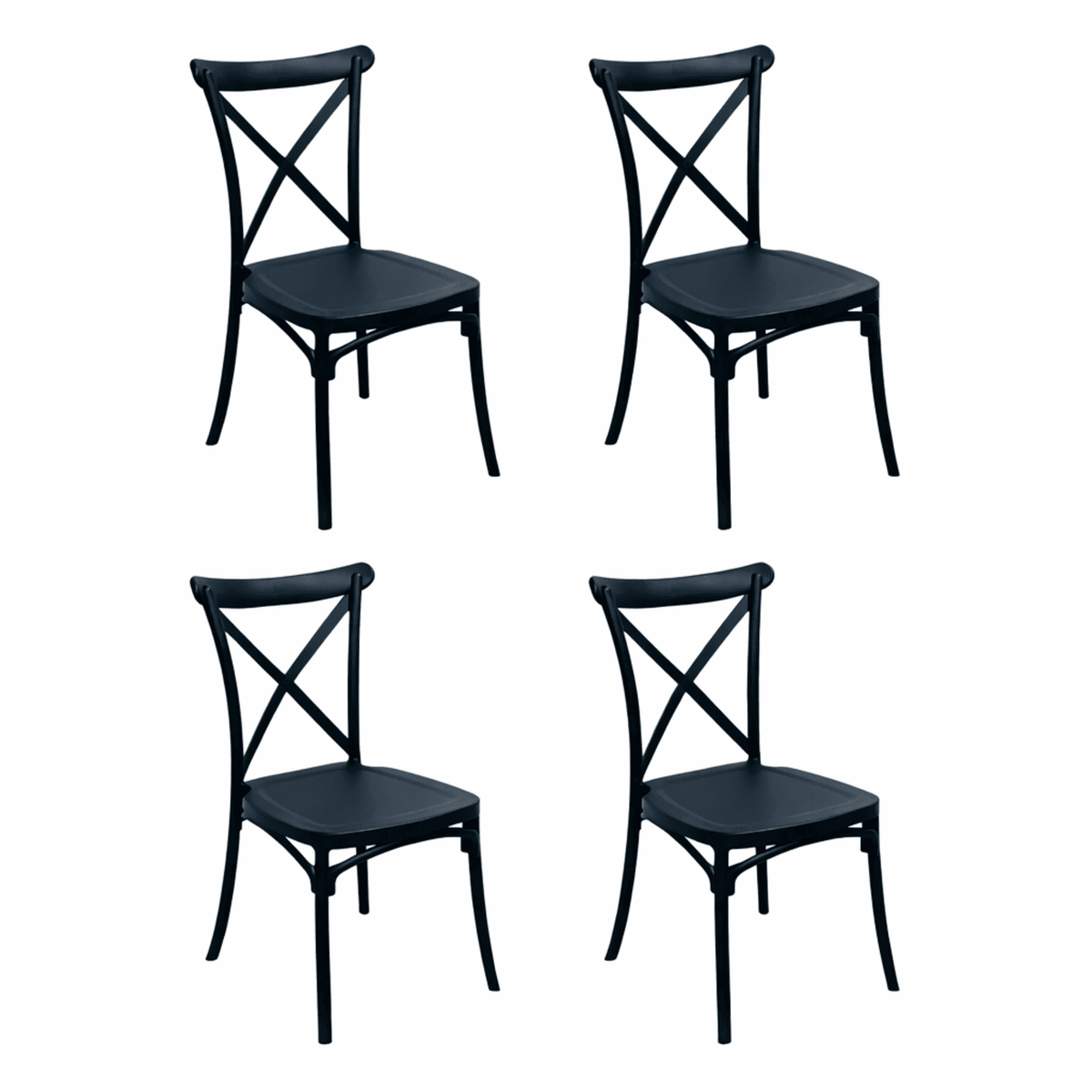 Comedor Cuadrado 75x80x80cm Amaretto + 4 Sillas Ibiza