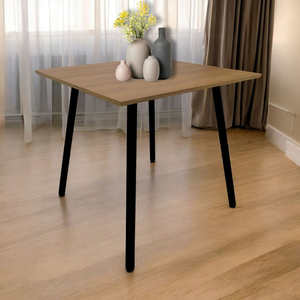Comedor Cuadrado 75x80x80cm Amaretto + 4 Sillas Ibiza