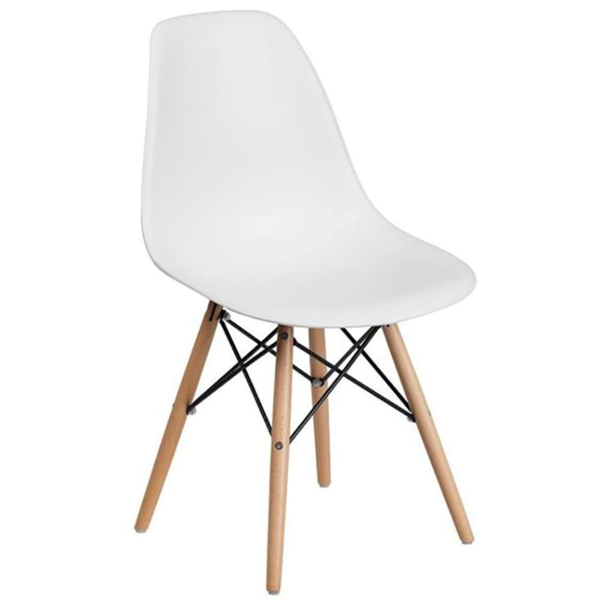 Comedor Redondo Like 4 Puestos 75x80x80cm Vienes + 4 Sillas Blancas