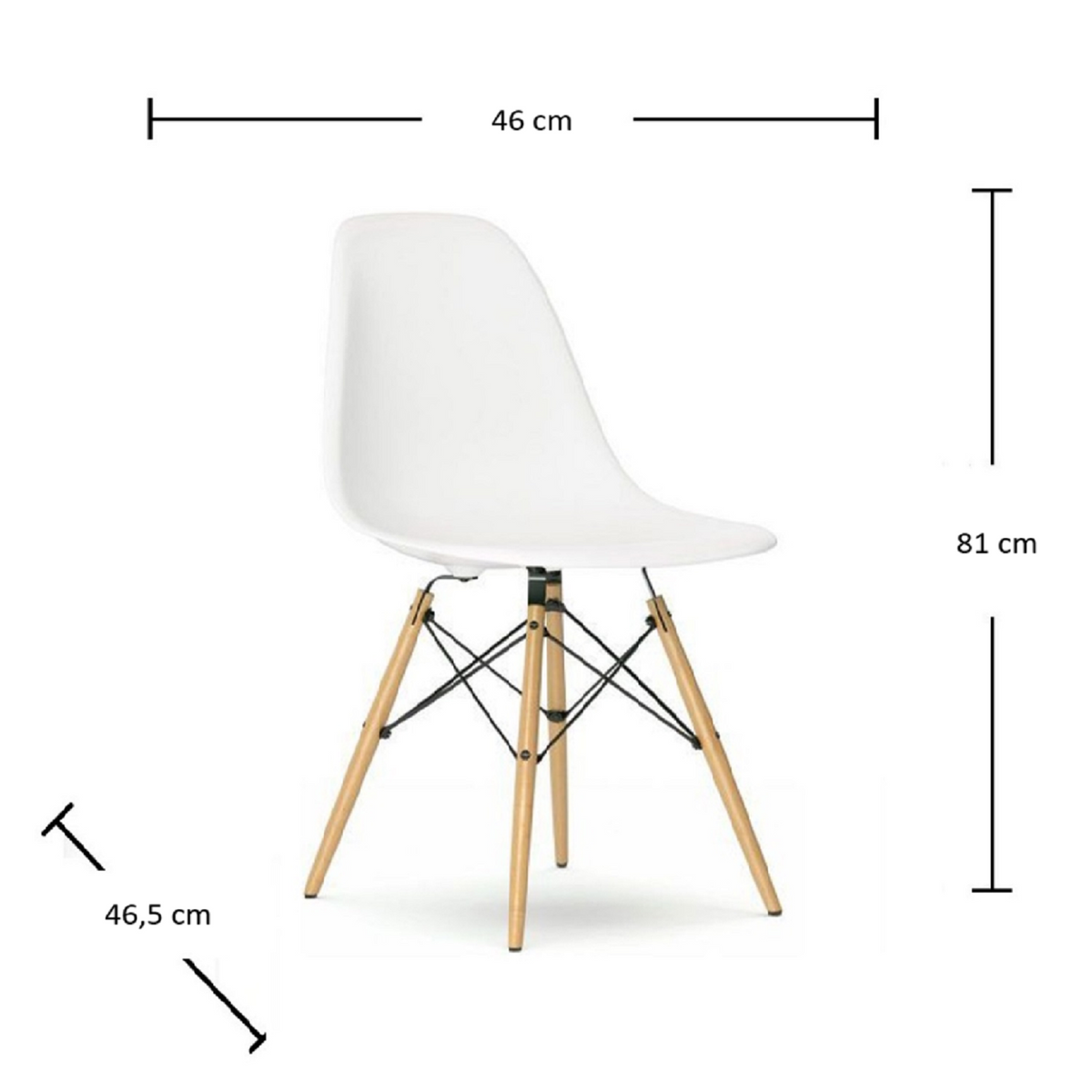 Comedor Redondo Like 4 Puestos 75x80x80cm Vienes + 4 Sillas Blancas