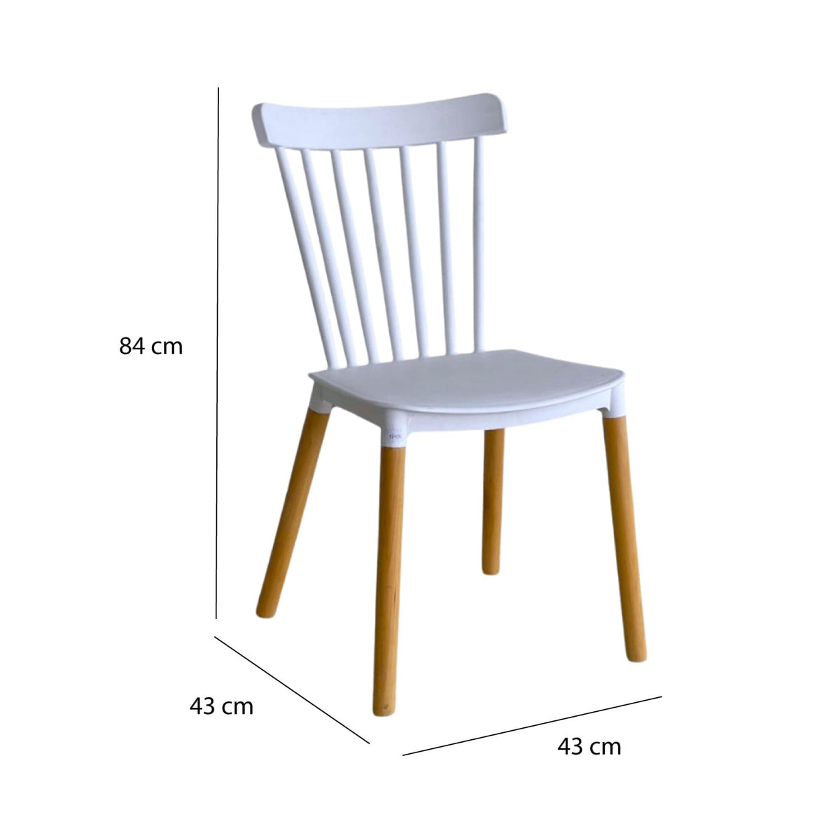 Comedor Redondo 75x80x80cm Vienes + 2 Sillas Guam Blancas