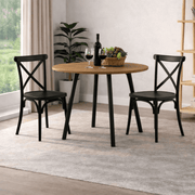 Comedor Redondo 75x80x80cm Amaretto + 2 Sillas Ibiza