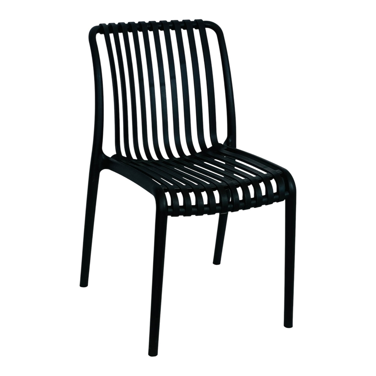Comedor Redondo Metálico Maiu 72X60X60cm Negro + 2 Sillas Interior y Exterior