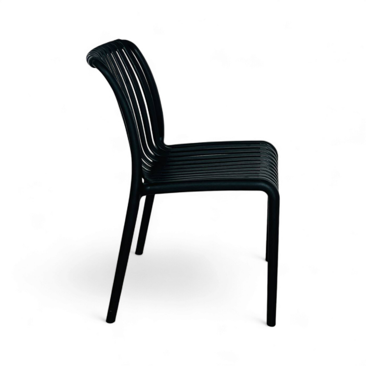 Comedor Redondo Metálico Maiu 72X60X60cm Negro + 2 Sillas Interior y Exterior