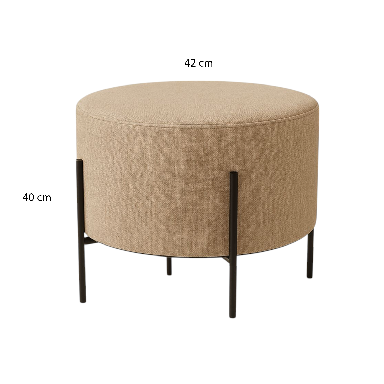 Juego de sala Dubai Basic Sofa+Puff+Mesa de centro (70x160x70) Beige