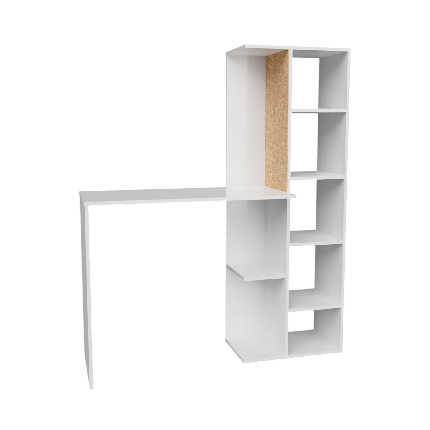Combo Escritorio Home Con tablero de corcho+Silla eames Blanca (140x120x40) Blanco