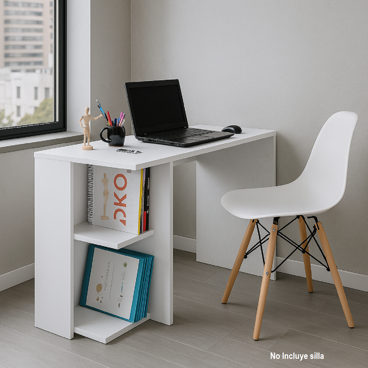 Escritorio Moderno Tony 71.5x80x40cm +Silla Blanco