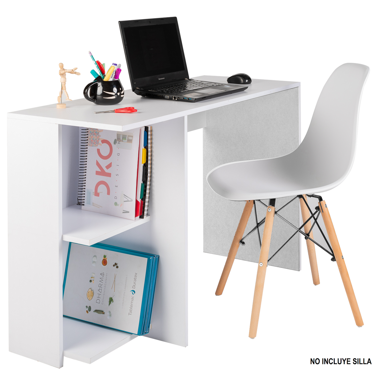Escritorio Moderno Tony 71.5x80x40cm +Silla Blanco
