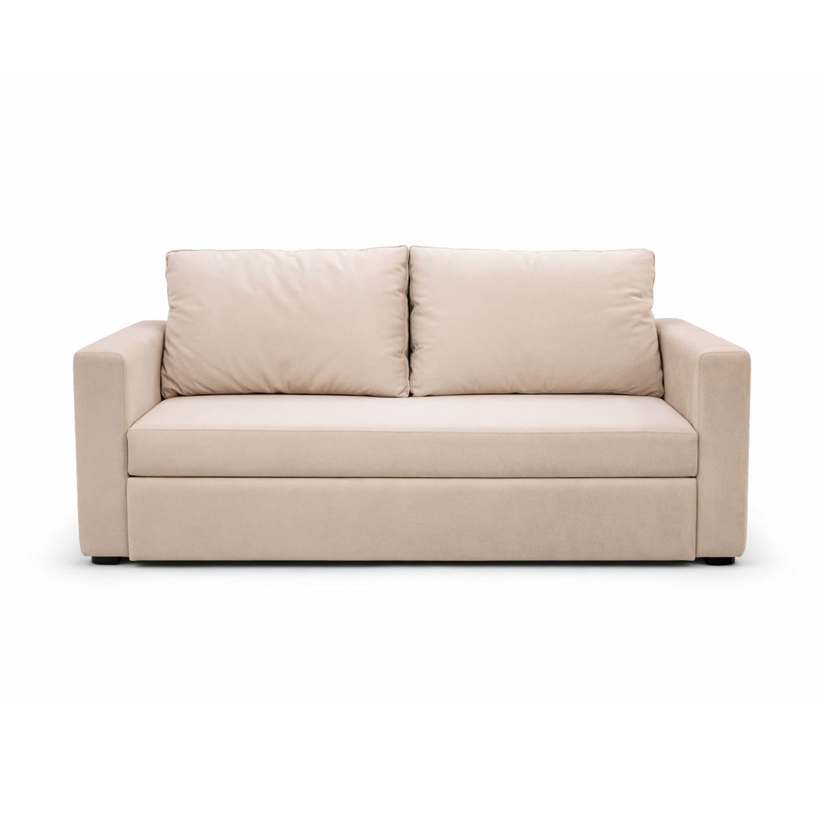 Sala Sofá Cama 92x 174x93cm + Puff + Mesa de Centro N Beige