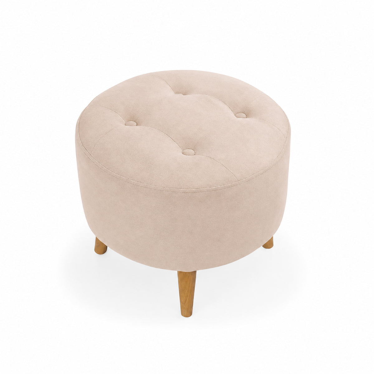 Sala Sofá Cama 92x 174x93cm + Puff + Mesa de Centro N Beige