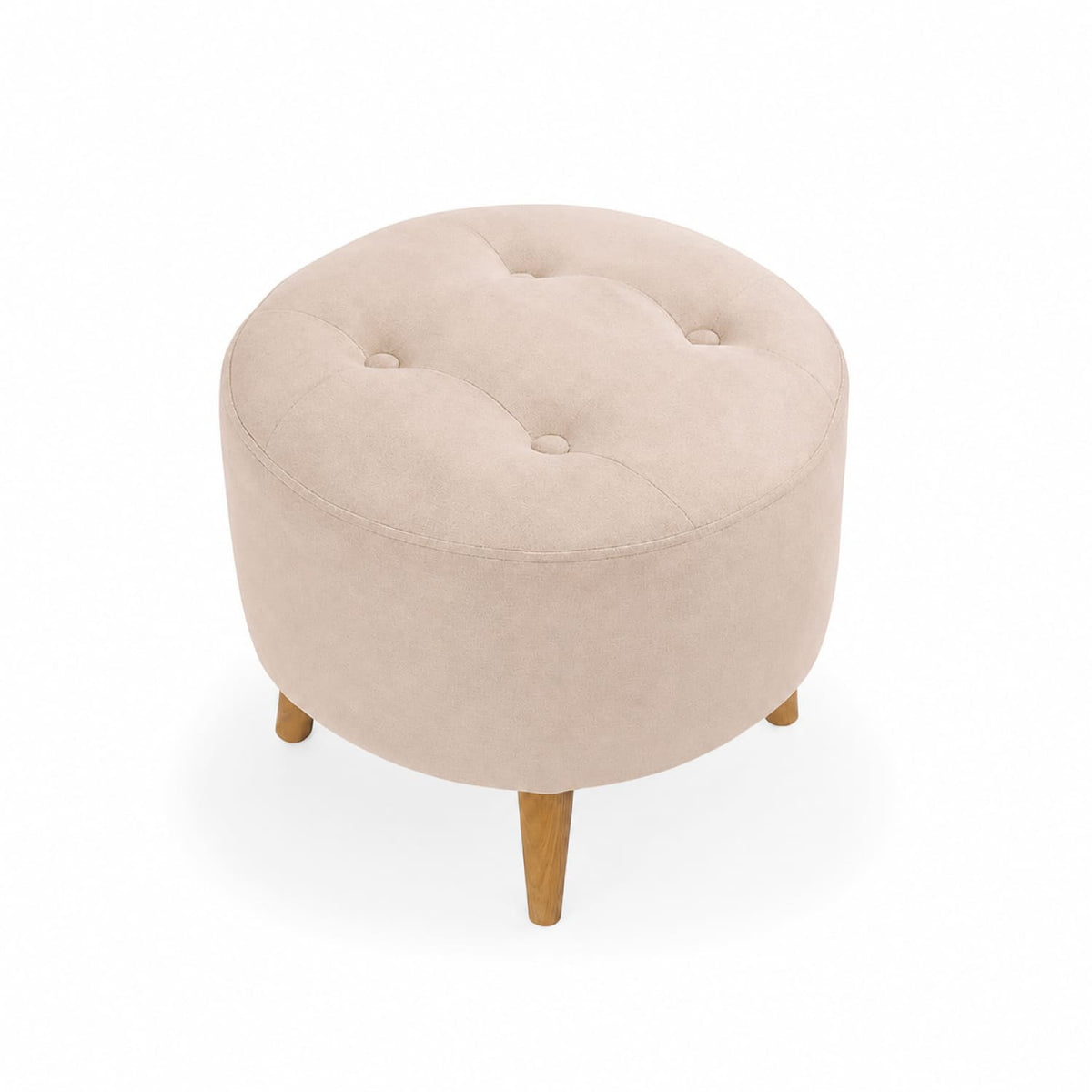 Sala Sofá Cama Reclinable 70x76x86cm + Puff + Mesa de Centro N Beige/Blanca