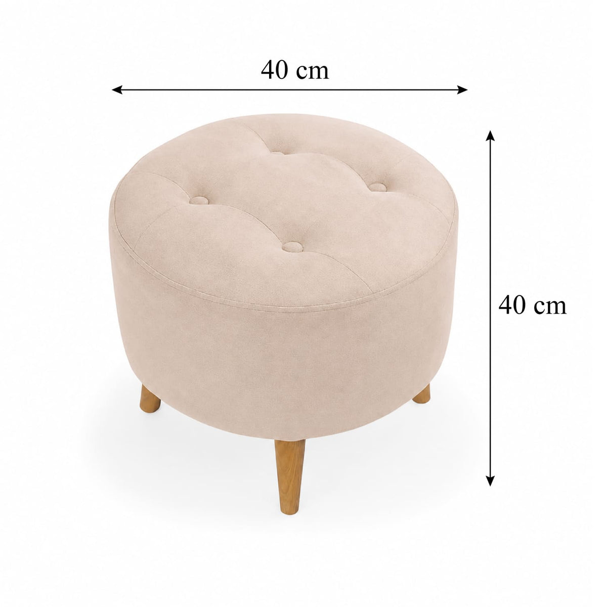 Sala Sofá Cama Reclinable 70x76x86cm + Puff + Mesa de Centro N Beige/Blanca
