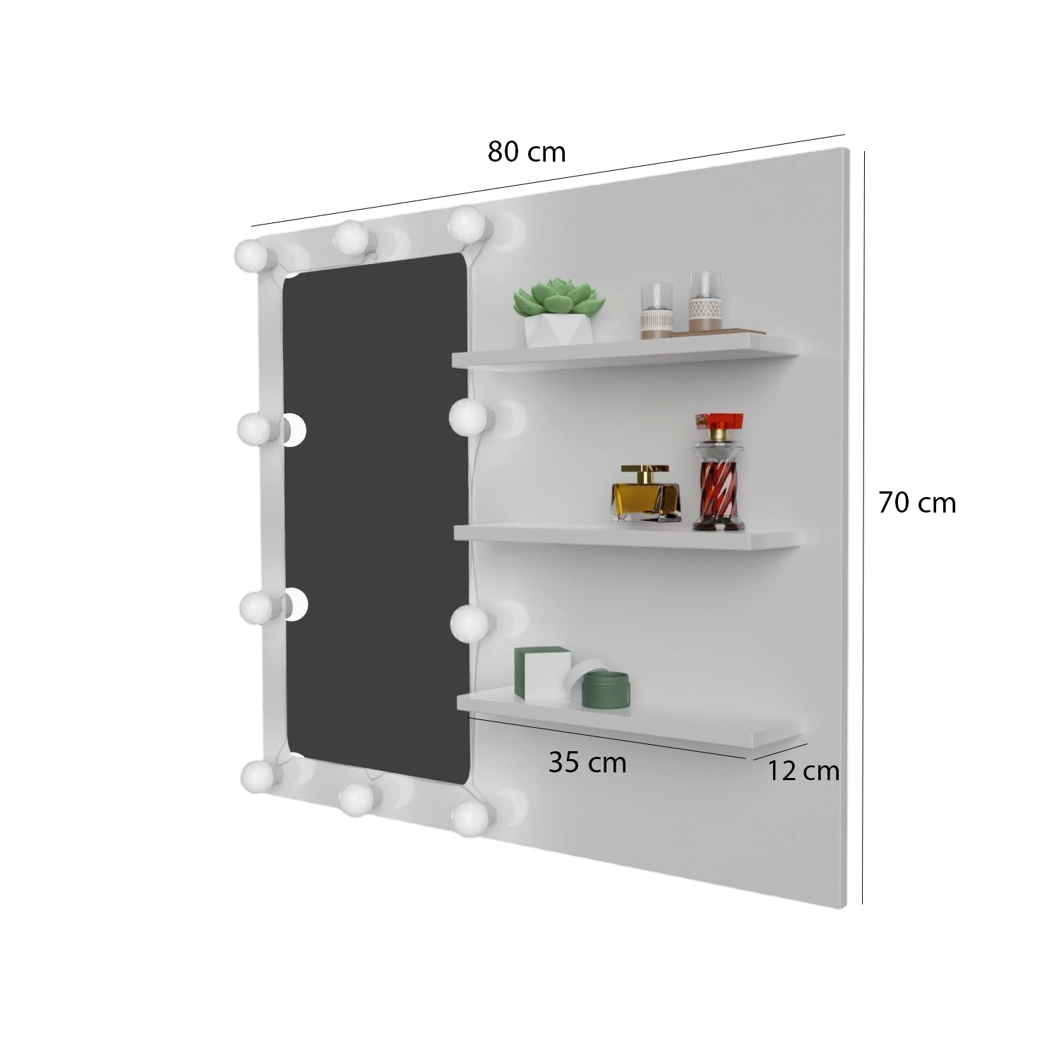 Combo Escritorio Panel Tocador Hollywood (77x80x40) Blanco
