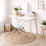 Tocador Nice 135x100x40cm Blanco + Silla Blanca
