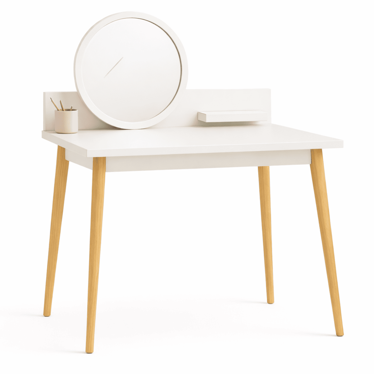 Tocador Nice 135x100x40cm Blanco + Silla Blanca