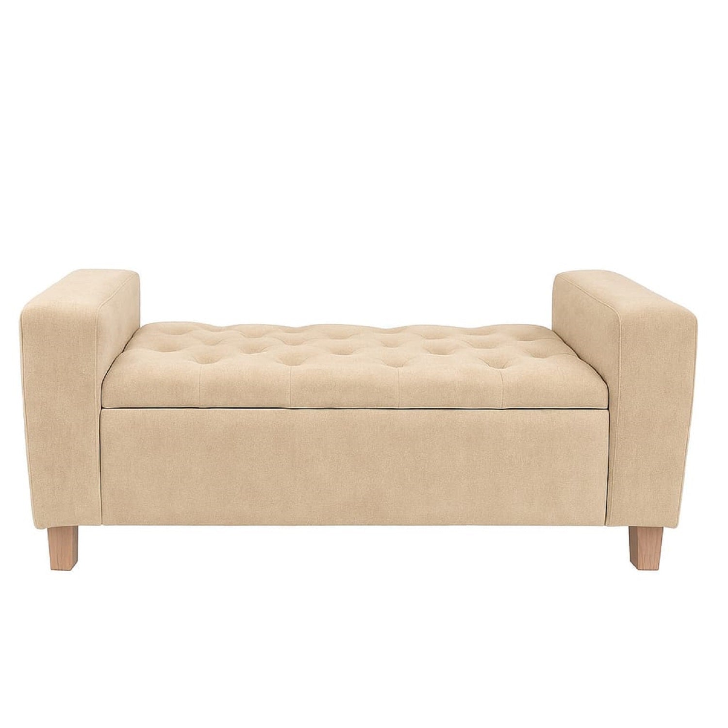 Juego de Sala Sofa (66X163X64)Beige + Puff + Banqueta Baúl + Mesa De Centro