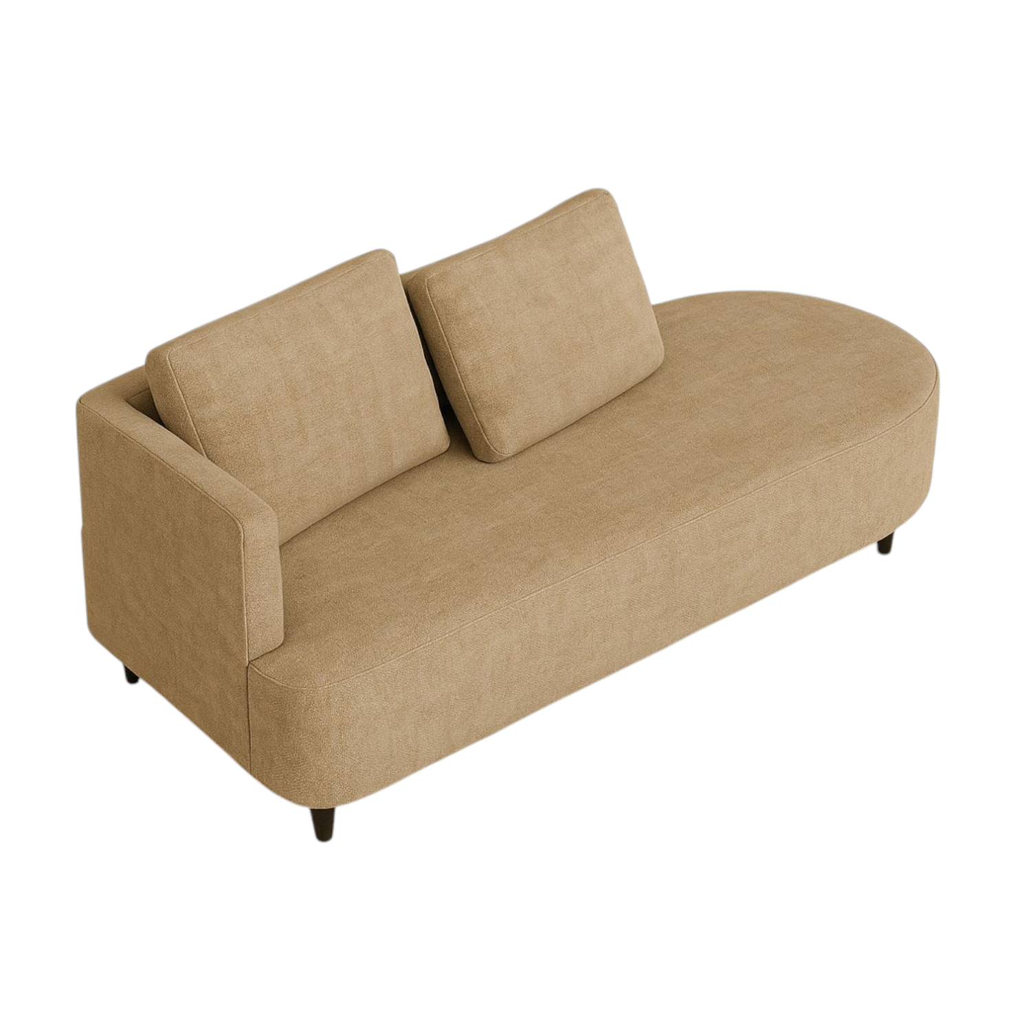 Sofa Moderno Dubai Curvo (70x160x70) Beige