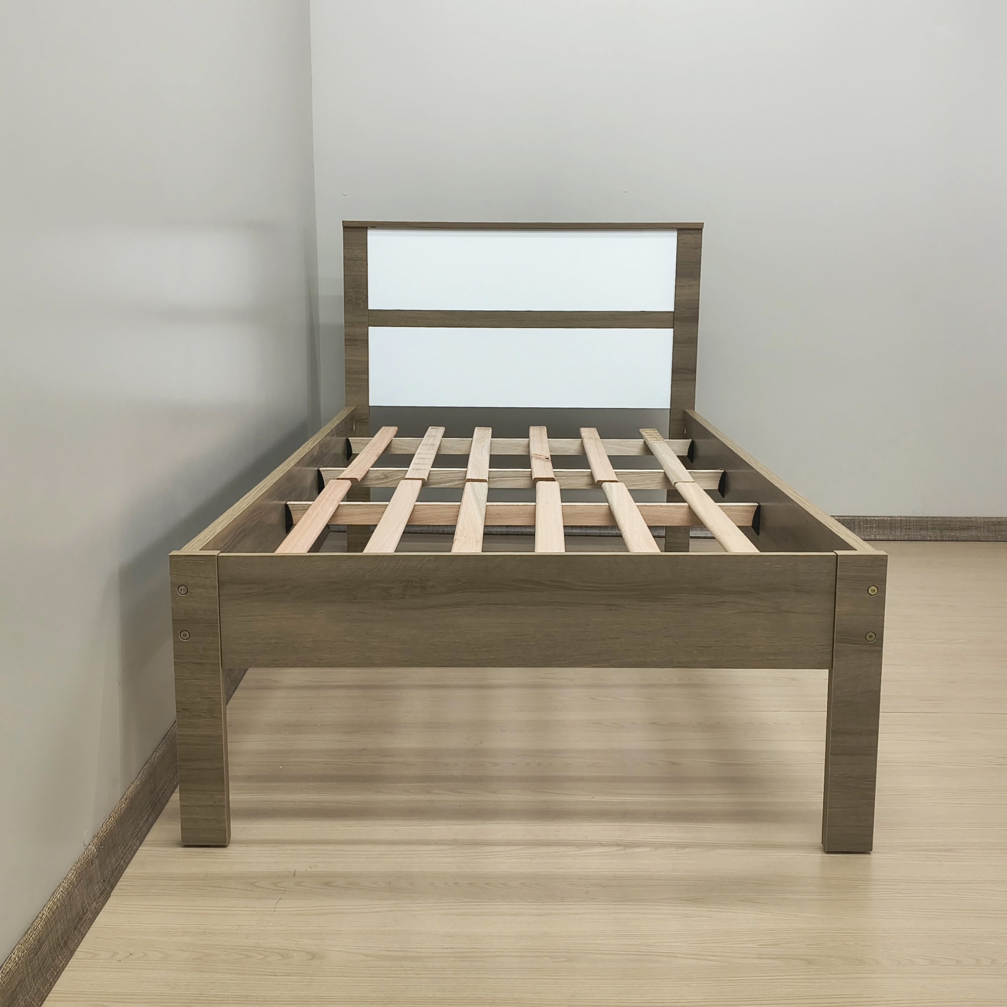 Cama Sencilla Viena Almendra Blanco