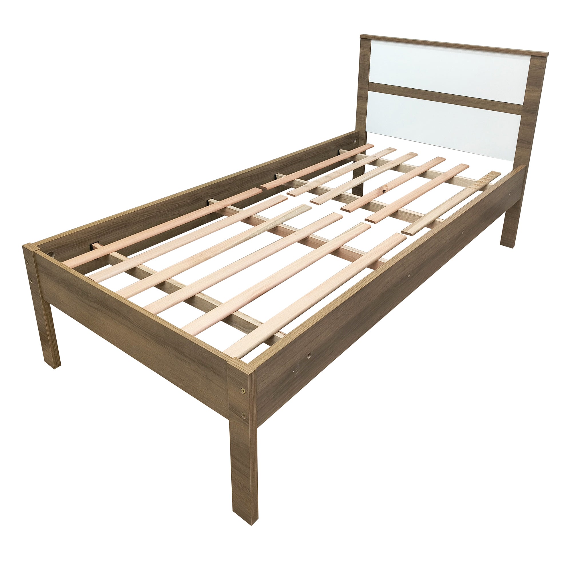 Cama Sencilla Viena Almendra Blanco