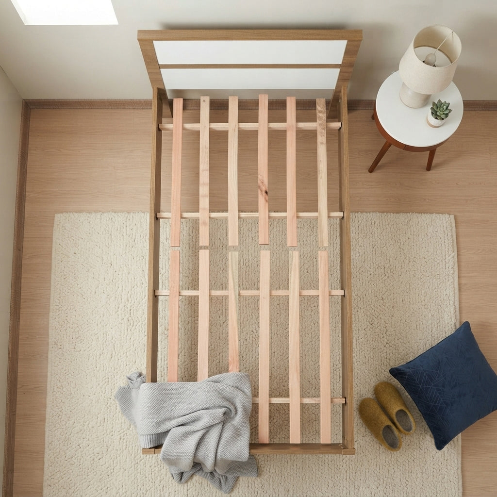 Cama Sencilla Viena Almendra Blanco