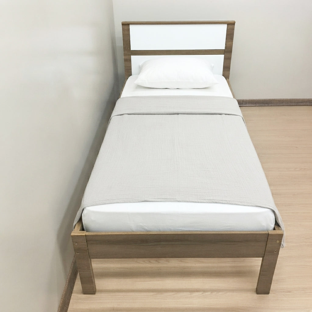 Cama Sencilla Viena Almendra Blanco