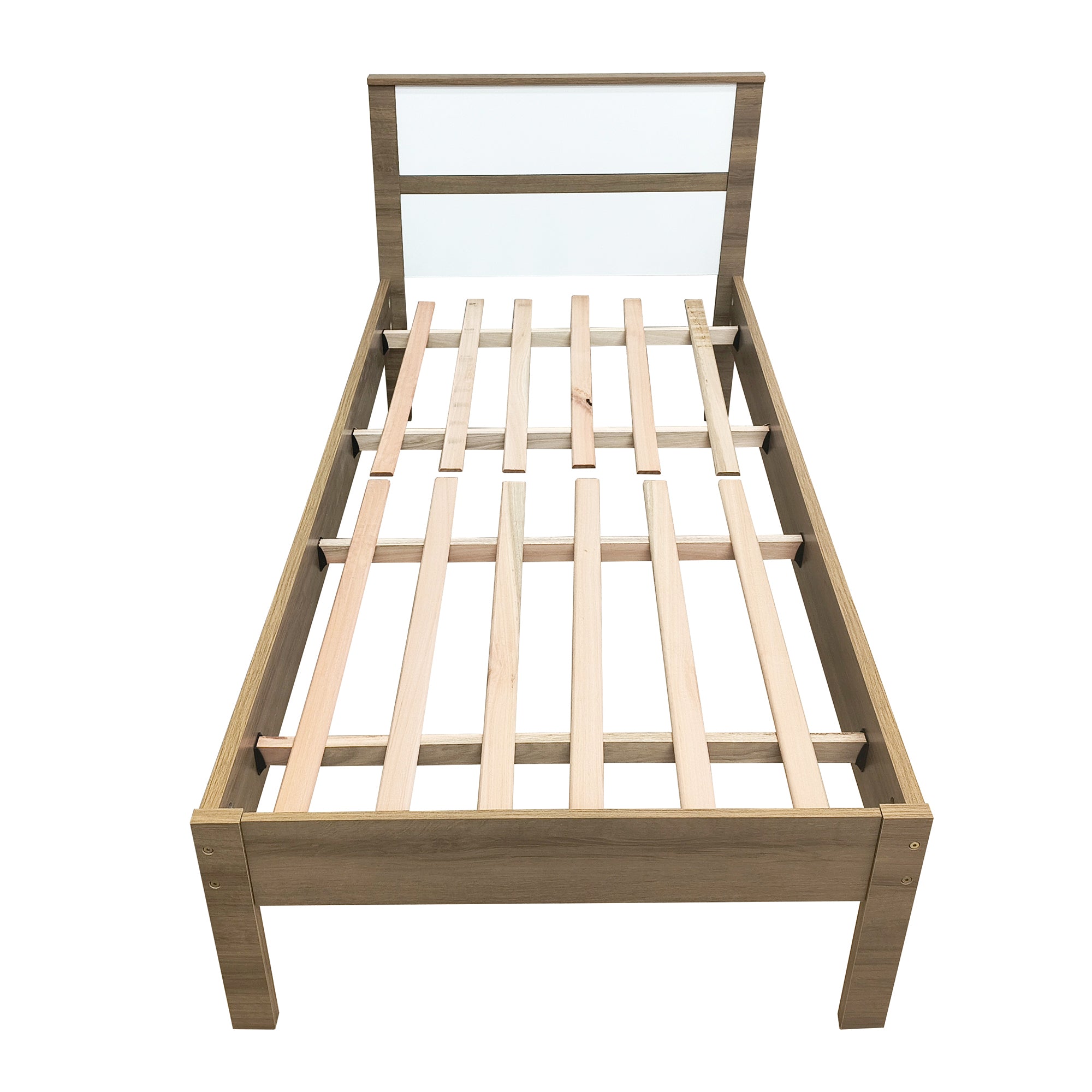 Cama Sencilla Viena Almendra Blanco