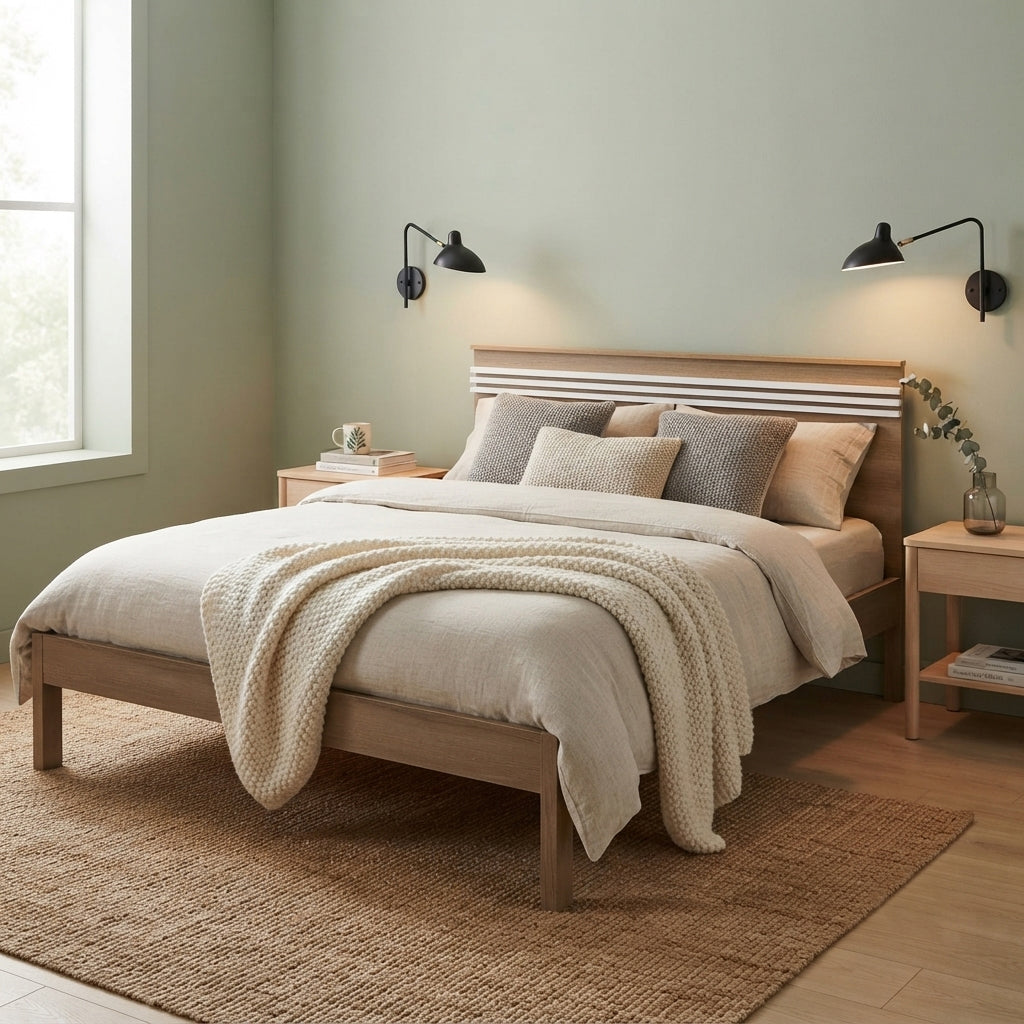 Cama Doble Kaia Almendra/Blanco