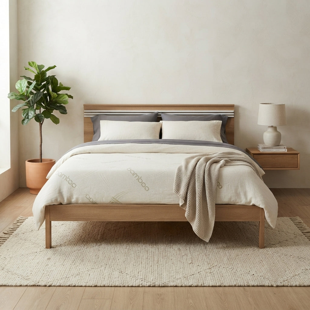 Cama Doble Kaia Almendra/Blanco