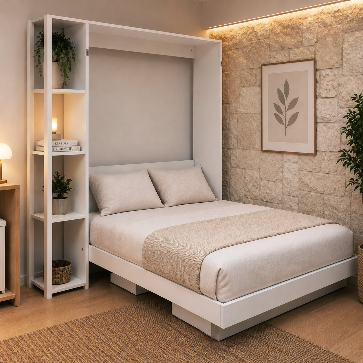 Cama Doble Abatible Siena Blanco