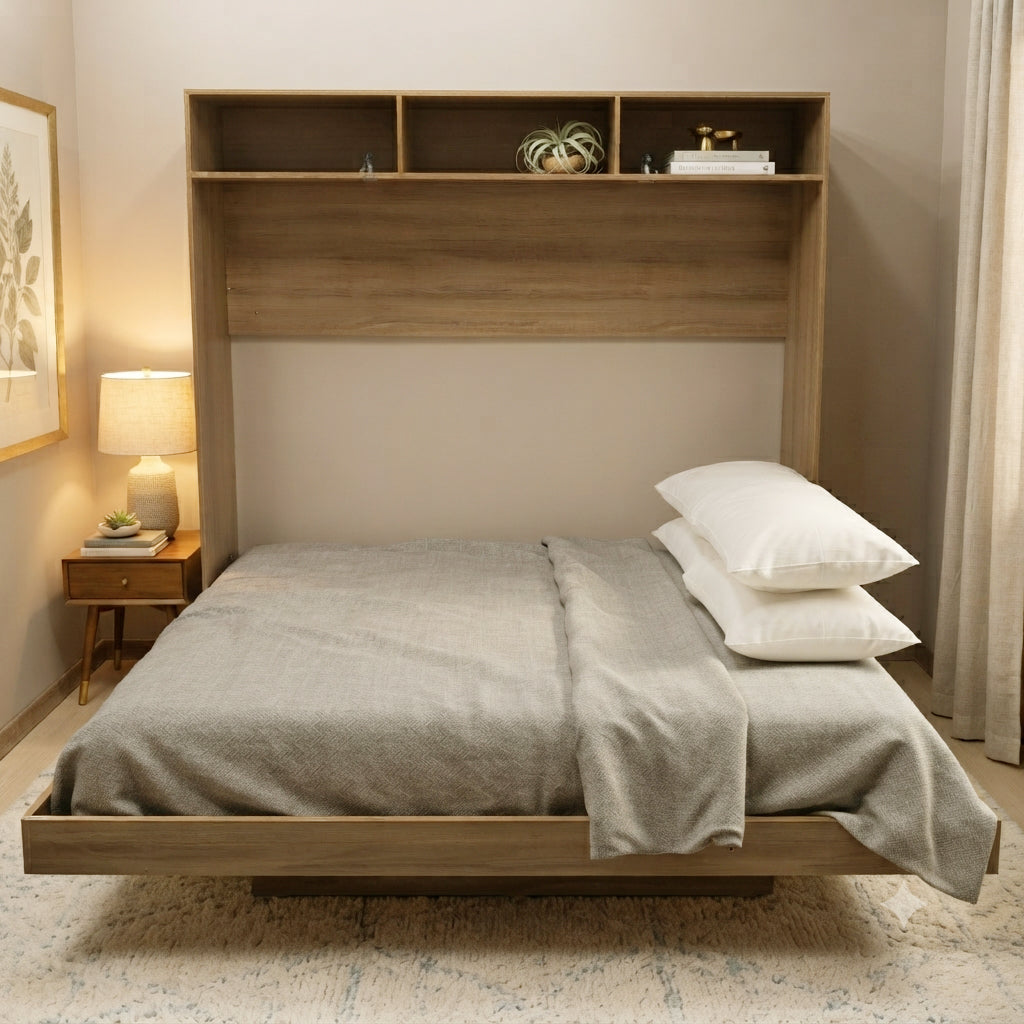 Cama Abatible Doble Ibiza Almendra
