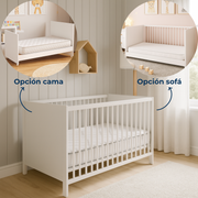 Combo Colchoneta Infantil 70 x 1,30 cm + Cuna Natal Blanco