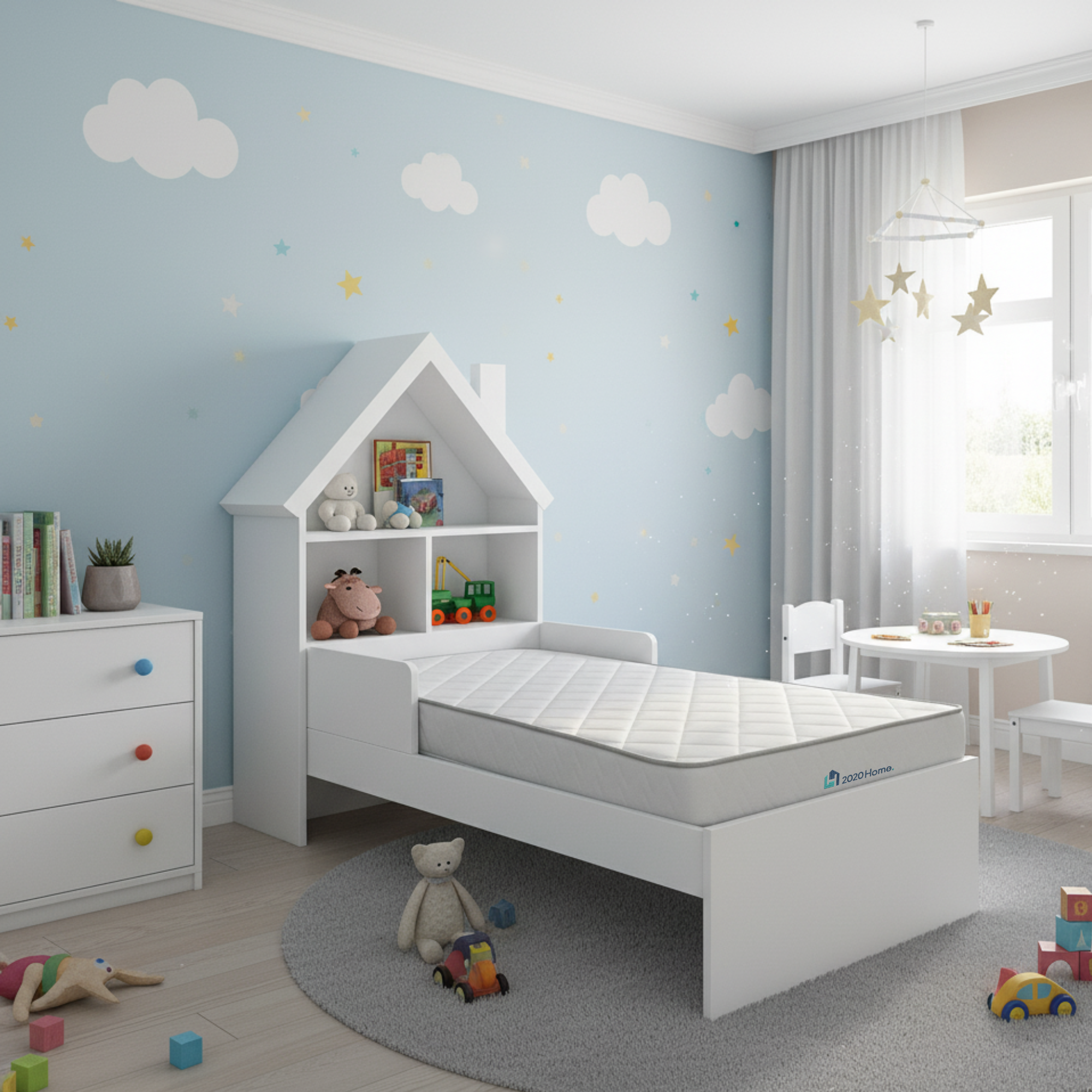 Combo Colchoneta Infantil 90 x 1,90 cm + Cama Infantil Ariel