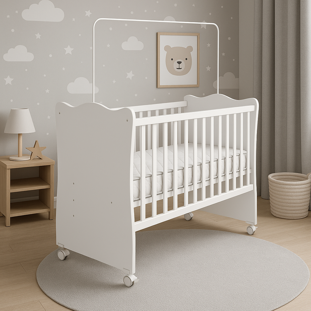 Combo Colchoneta Infantil 60 x1,30 cm + Cuna Rosario Blanco