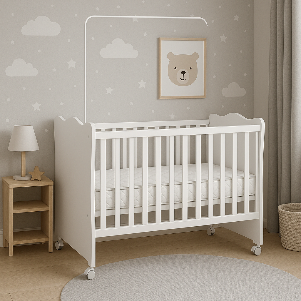 Combo Colchoneta Infantil 60 x1,30 cm + Cuna Rosario Blanco